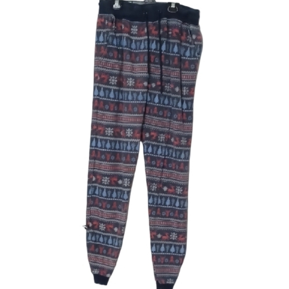 -- Patterned Joggers - Blue and Red Men's Size XLarge Casual